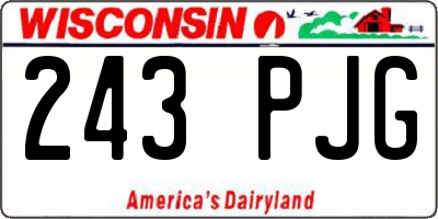 WI license plate 243PJG
