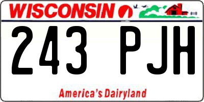 WI license plate 243PJH