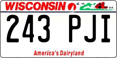 WI license plate 243PJI