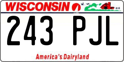 WI license plate 243PJL