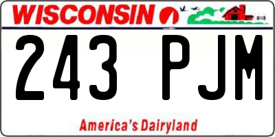 WI license plate 243PJM