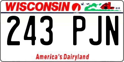 WI license plate 243PJN