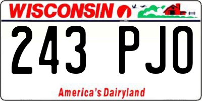 WI license plate 243PJO