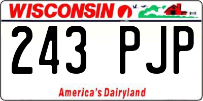 WI license plate 243PJP