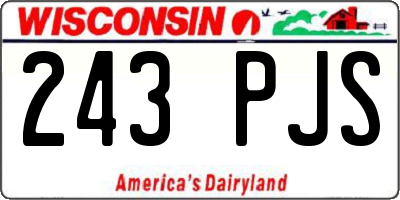 WI license plate 243PJS