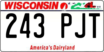 WI license plate 243PJT