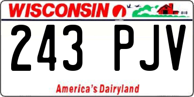 WI license plate 243PJV