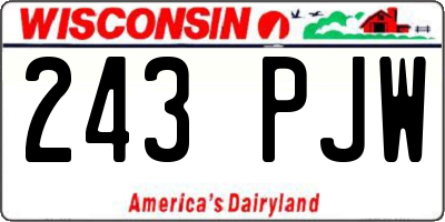 WI license plate 243PJW