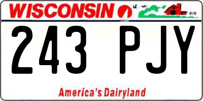 WI license plate 243PJY