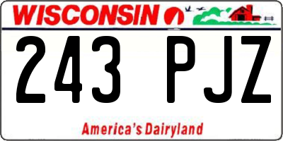 WI license plate 243PJZ