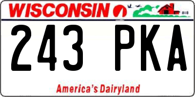 WI license plate 243PKA