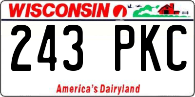 WI license plate 243PKC