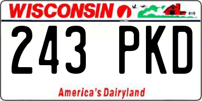 WI license plate 243PKD