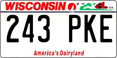 WI license plate 243PKE