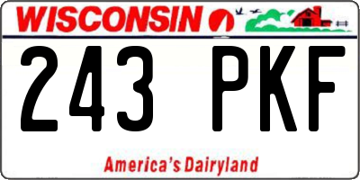WI license plate 243PKF