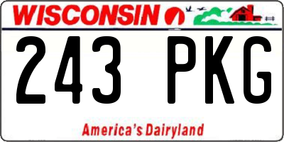 WI license plate 243PKG