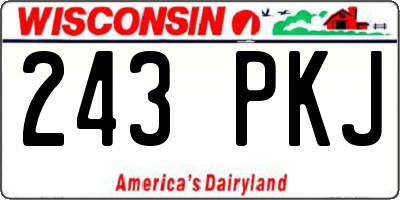WI license plate 243PKJ