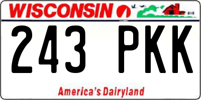 WI license plate 243PKK