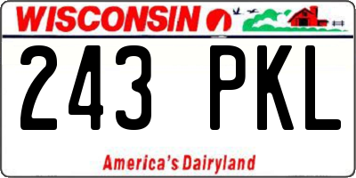 WI license plate 243PKL