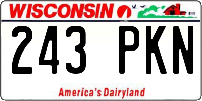 WI license plate 243PKN