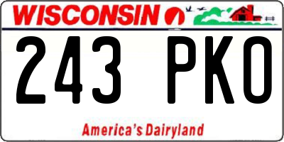 WI license plate 243PKO