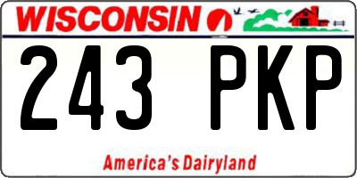 WI license plate 243PKP