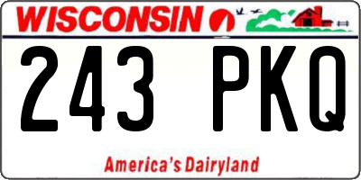 WI license plate 243PKQ