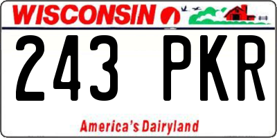 WI license plate 243PKR