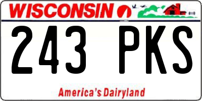 WI license plate 243PKS