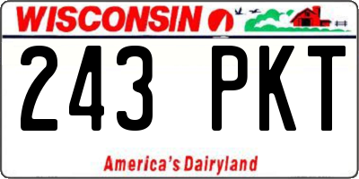 WI license plate 243PKT
