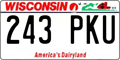 WI license plate 243PKU