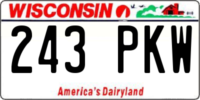 WI license plate 243PKW