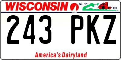 WI license plate 243PKZ