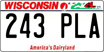 WI license plate 243PLA