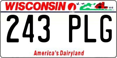 WI license plate 243PLG