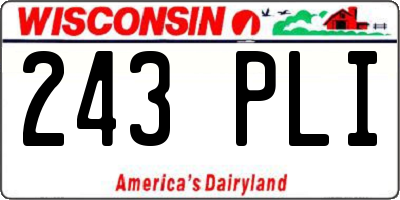 WI license plate 243PLI