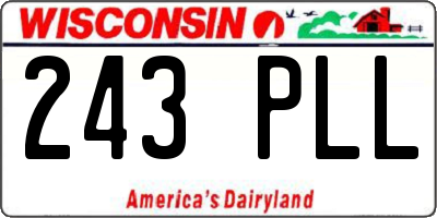 WI license plate 243PLL