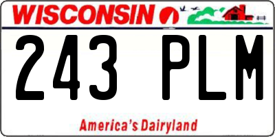 WI license plate 243PLM