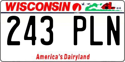 WI license plate 243PLN