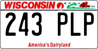 WI license plate 243PLP
