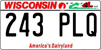 WI license plate 243PLQ
