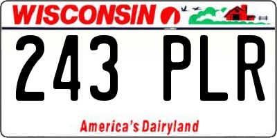 WI license plate 243PLR