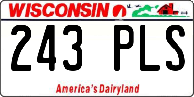 WI license plate 243PLS