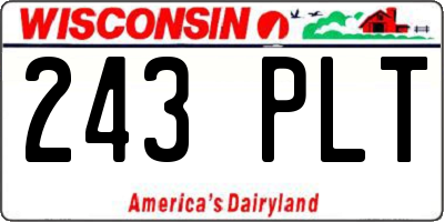 WI license plate 243PLT