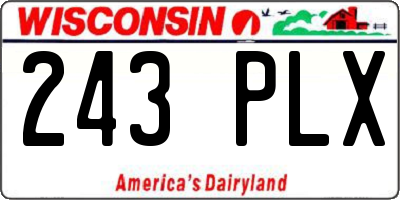 WI license plate 243PLX