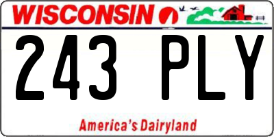 WI license plate 243PLY