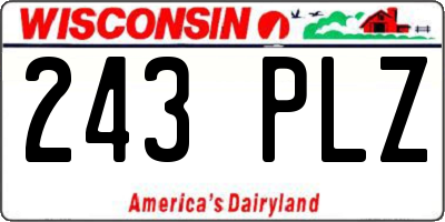WI license plate 243PLZ