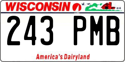WI license plate 243PMB