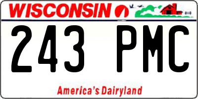 WI license plate 243PMC