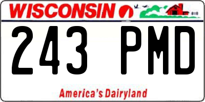 WI license plate 243PMD